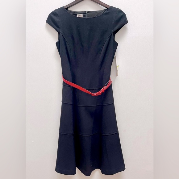 NEW Anne Klein Black A Line Dress Stretch Size 4 - Picture 3 of 6